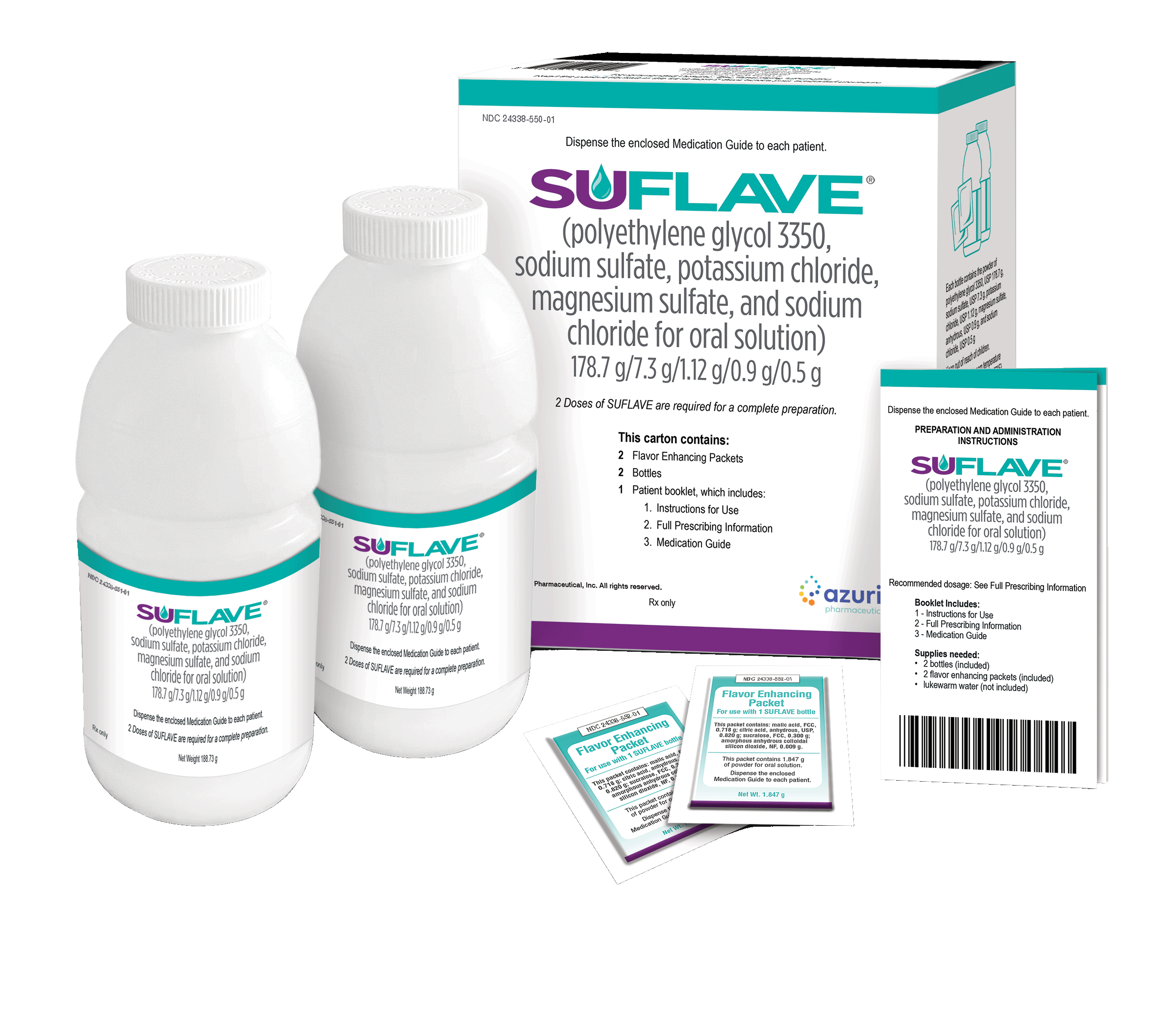 SUFLAVE® (polyethylene glycol 3350, sodium sulfate, potassium chloride, magnesium sulfate, and sodium chloride for oral solution)